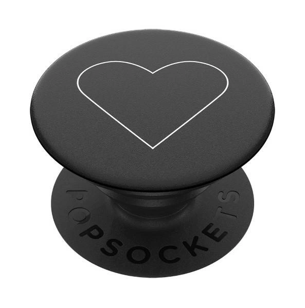 Popsockets 2 White Heart Black Holder and Phone Standeng