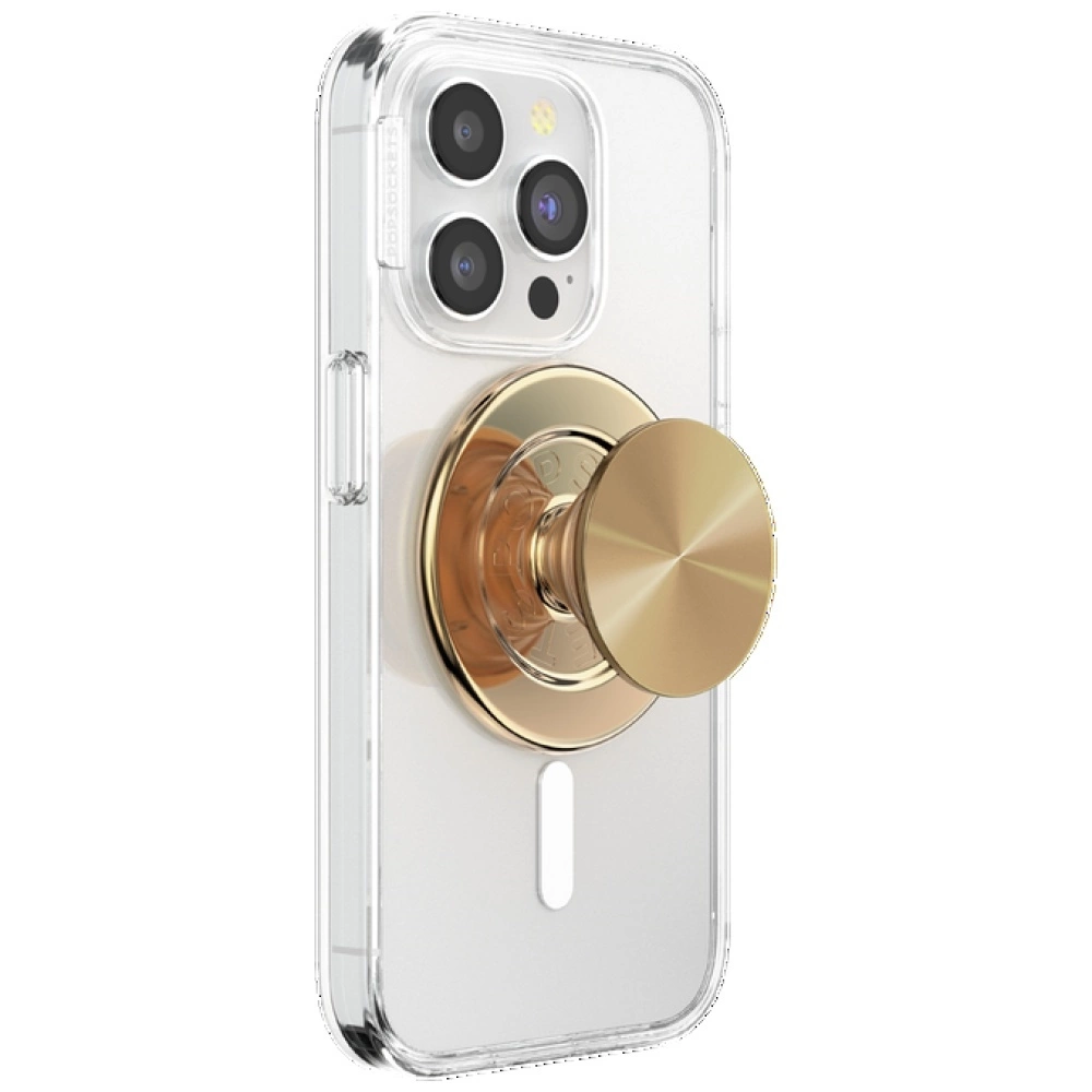 Popsockets Round Radial Gold Aluminum MagSafe Holder and Phone Standeng