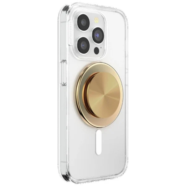 Popsockets Round Radial Gold Aluminum MagSafe Holder and Phone Standeng