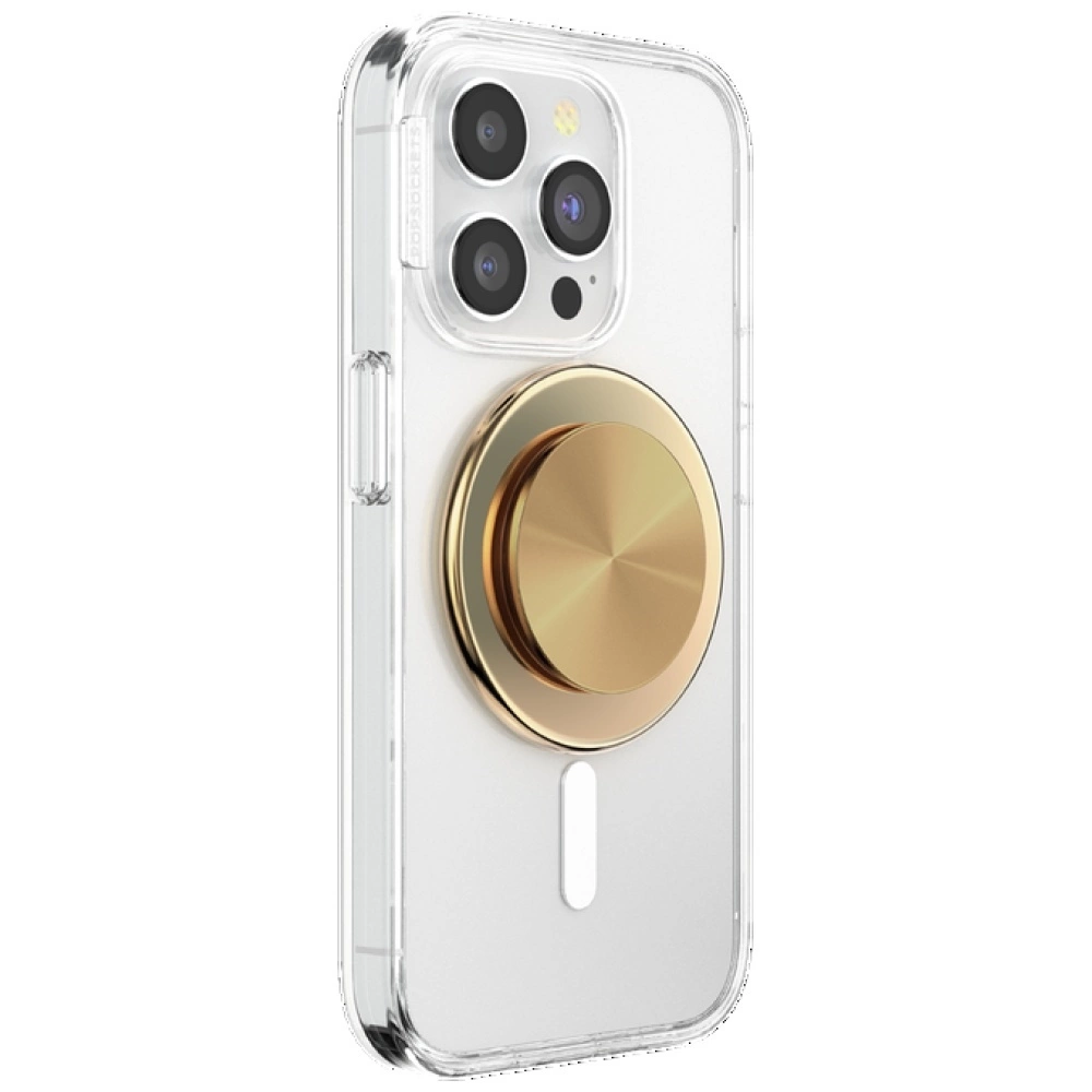 Popsockets Round Radial Gold Aluminum MagSafe Holder and Phone Standeng