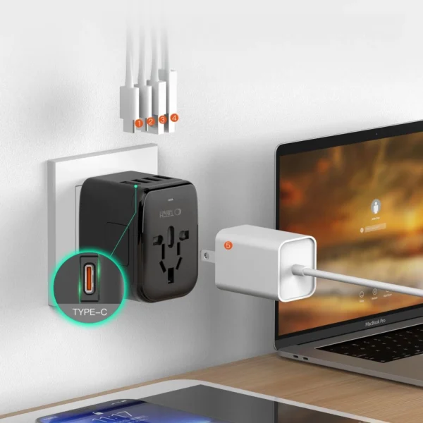 Tech-Protect TA200 EU / UK / US / AU adapter - blackeng