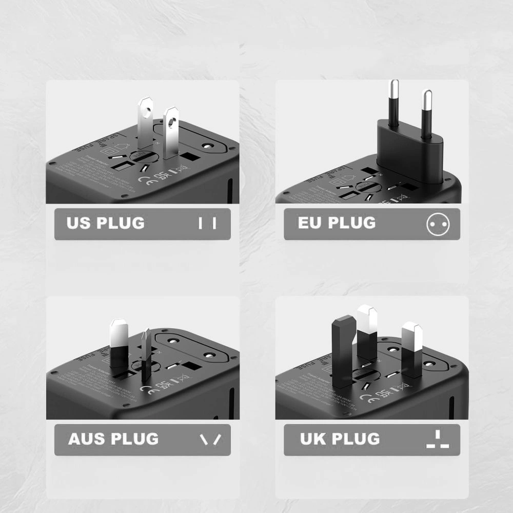 Tech-Protect TA200 EU / UK / US / AU adapter - blackeng