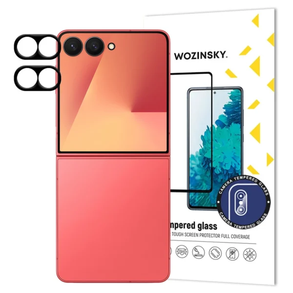 Black Wozinsky Full Camera Glass for Samsung Galaxy Z Flip 7, Set of 2eng