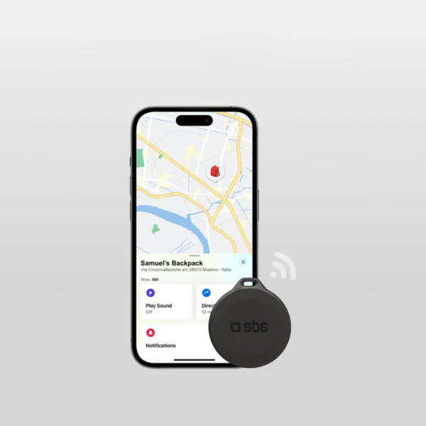 SBS Track My Circle Waterproof IP65 Locator Compatible with Apple Find My - Blackeng