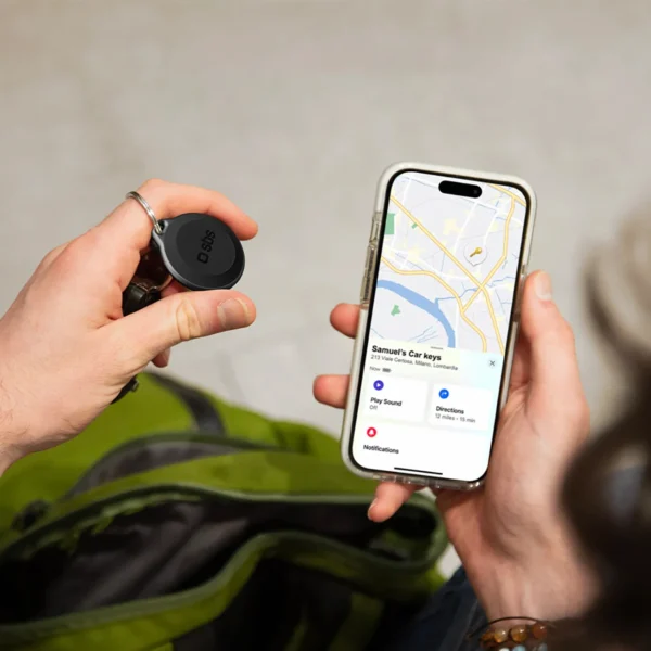SBS Track My Circle Waterproof IP65 Locator Compatible with Apple Find My - Blackeng