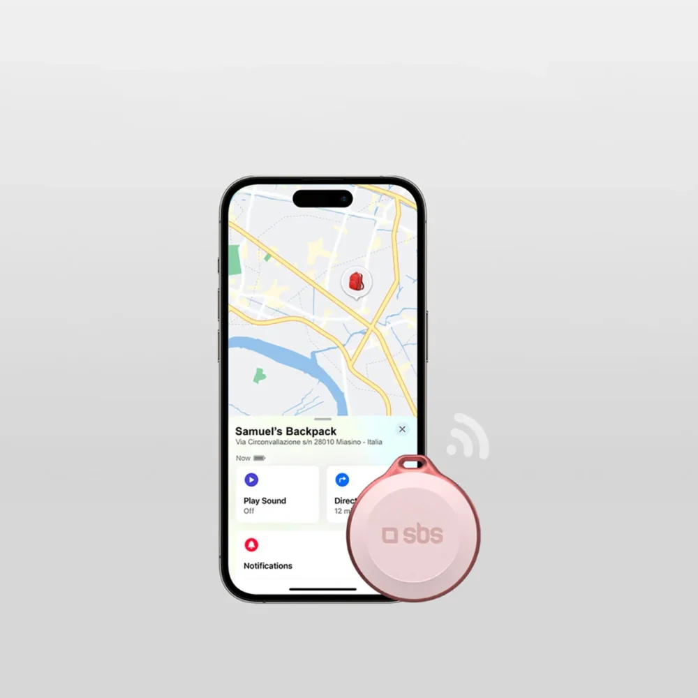 SBS Track My Circle Waterproof IP65 Locator Compatible with Apple Find My - Pinkeng