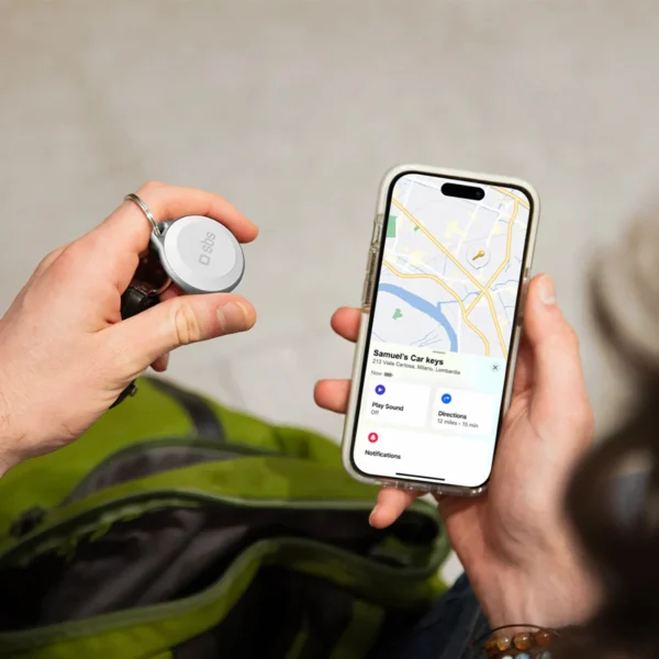 SBS Track My Circle Waterproof IP65 Locator Compatible with Apple Find My - Whiteeng