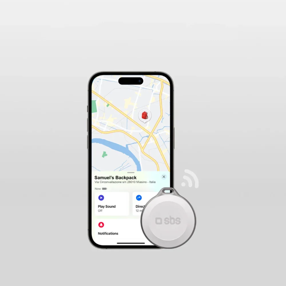 SBS Track My Circle Waterproof IP65 Locator Compatible with Apple Find My - Whiteeng