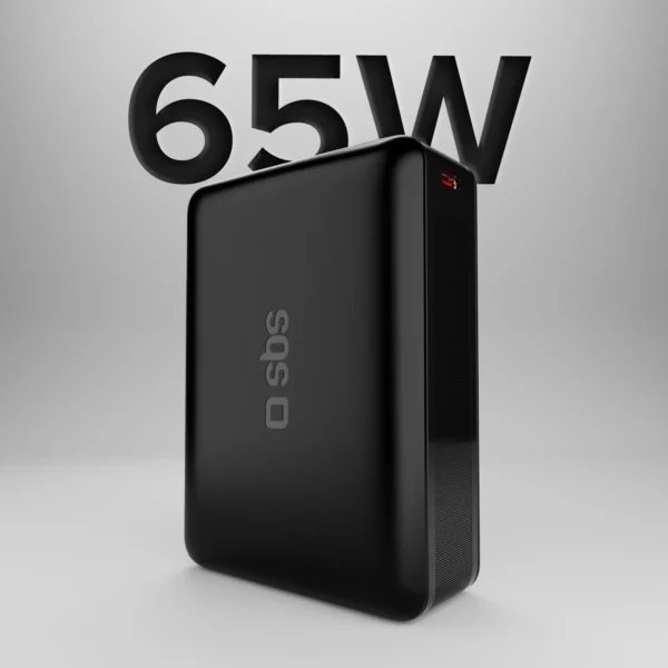 Powerbank SBS 20000mAh 65W PD AFC USB-C USB-A for laptop, tablet, smartphone - blackeng