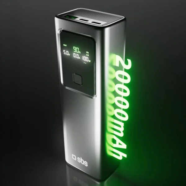 Powerbank SBS 20000mAh PD 100W with LCD display - grayeng