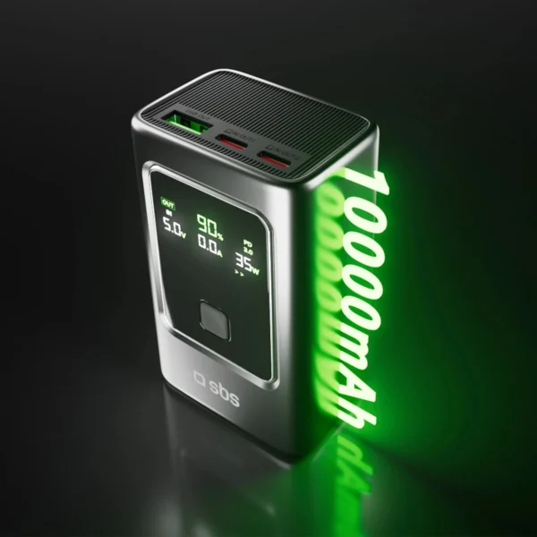 Powerbank SBS 10000mAh PD 35W with LCD display - grayeng