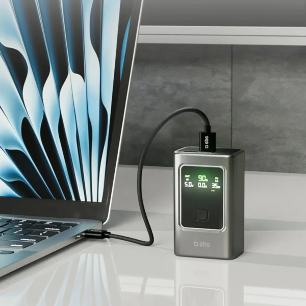 Powerbank SBS 10000mAh PD 35W with LCD display - grayeng