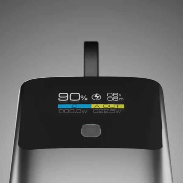 SBS 10000mAh PD 20W Powerbank with LCD Display and Built-in USB-C Cable - Grayeng