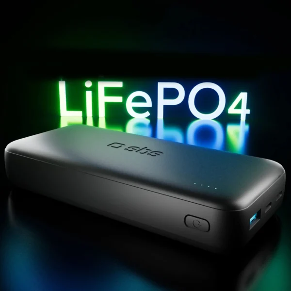 SBS Infinity Power Bank 20000mAh 10W LiFePo₄ USB-A USB-C - Blackeng