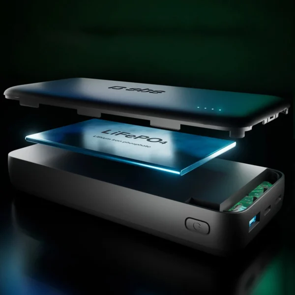 SBS Infinity Power Bank 20000mAh 10W LiFePo₄ USB-A USB-C - Blackeng