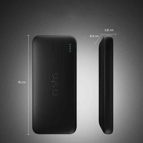 SBS Infinity Power Bank 20000mAh 10W LiFePo₄ USB-A USB-C - Blackeng