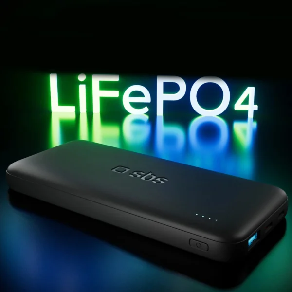SBS Infinity Power Bank 10000mAh 10W LiFePo₄ USB-A USB-C - Blackeng