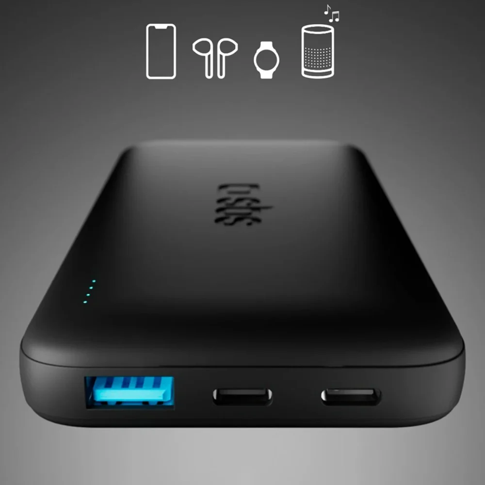 SBS Infinity Power Bank 10000mAh 10W LiFePo₄ USB-A USB-C - Blackeng