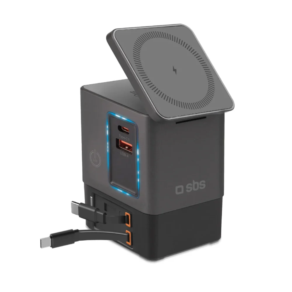 SBS Power Dock 6-in-1 with MagSafe, Stand, and USB-C Cables 65W – Blackeng