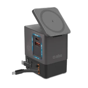 SBS Power Dock 6-in-1 with MagSafe, Stand, and USB-C Cables 65W – Blackeng