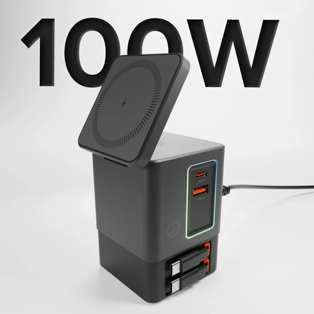 SBS Power Dock 6-in-1 with MagSafe, Stand, and USB-C Cables 65W – Blackeng