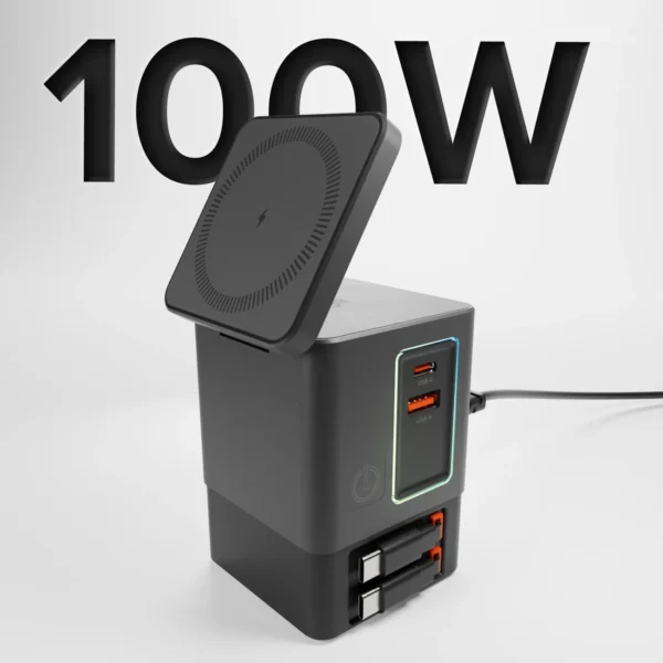 SBS Power Dock 6-in-1 with MagSafe, Stand, and USB-C Cables 65W – Blackeng