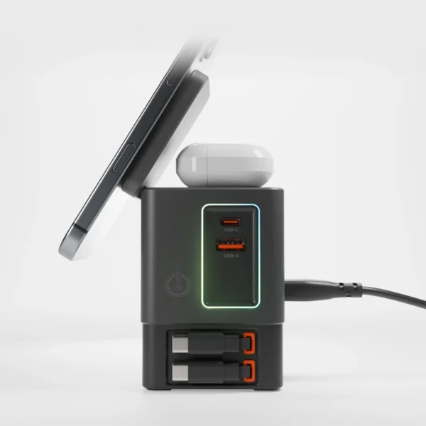 SBS Power Dock 6-in-1 with MagSafe, Stand, and USB-C Cables 65W – Blackeng