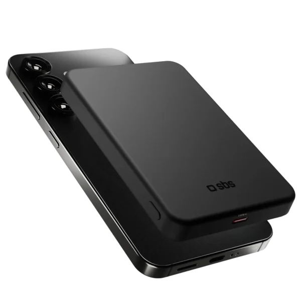 SBS Mag Power Qi2 5000 mAh Powerbank Compatible with MagSafe - Blackeng