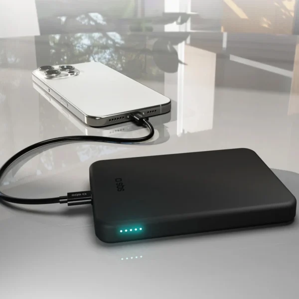 SBS Mag Power Qi2 5000 mAh Powerbank Compatible with MagSafe - Blackeng