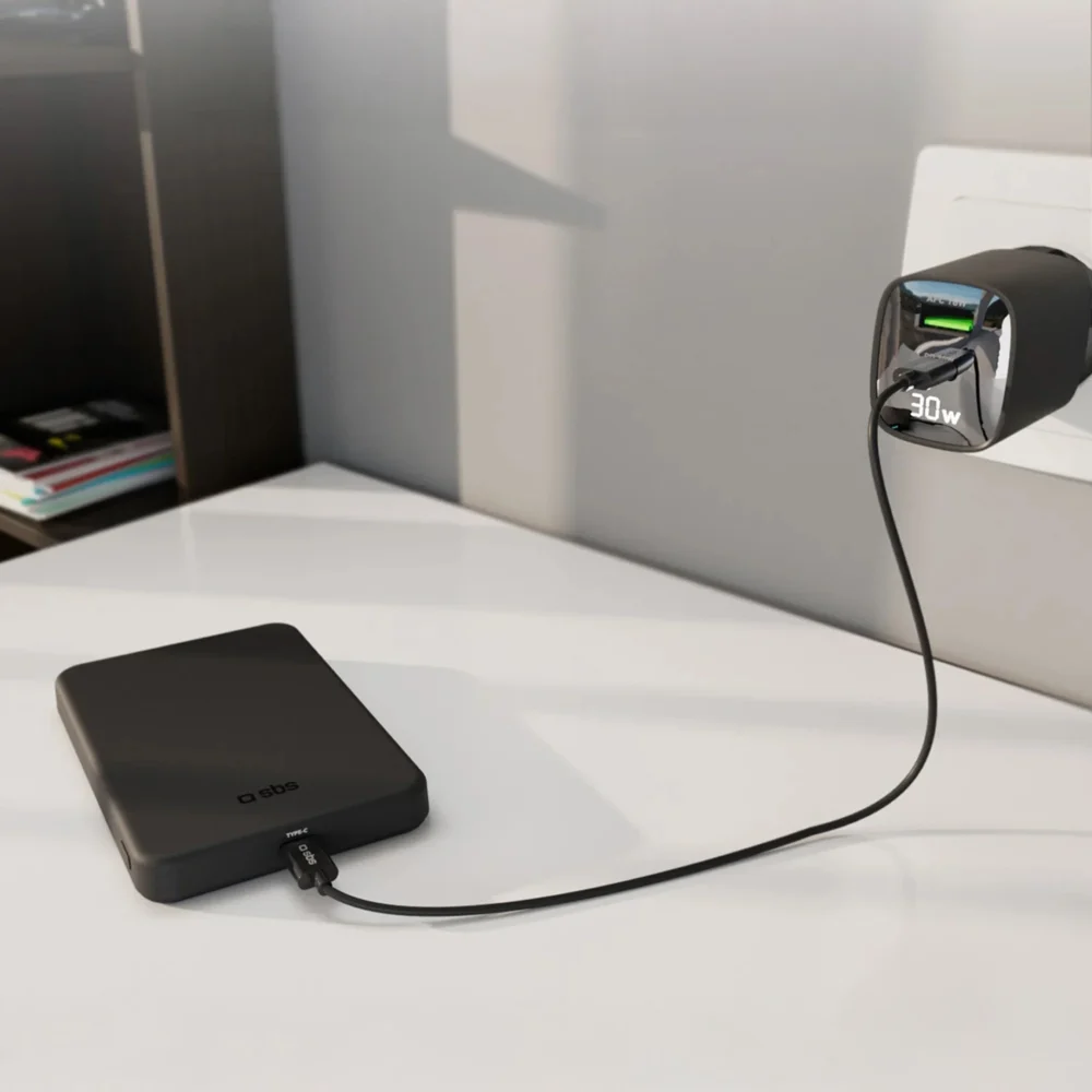 SBS Mag Power Qi2 5000 mAh Powerbank Compatible with MagSafe - Blackeng
