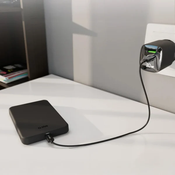 SBS Mag Power Qi2 5000 mAh Powerbank Compatible with MagSafe - Blackeng