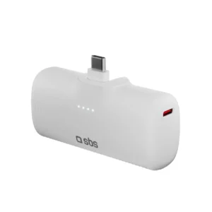 SBS EcoPower 5000 mAh 10W Powerbank with Built-in USB-C Port - Whiteeng