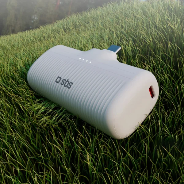 SBS EcoPower 5000 mAh 10W Powerbank with Built-in USB-C Port - Whiteeng