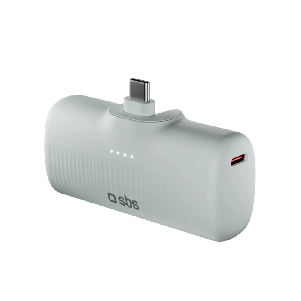 SBS EcoPower 5000 mAh 10W Powerbank with Built-in USB-C Port - Grayeng