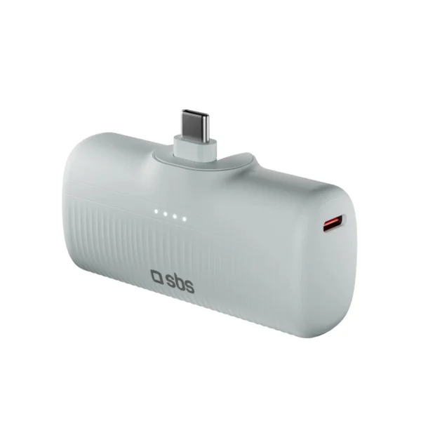 SBS EcoPower 5000 mAh 10W Powerbank with Built-in USB-C Port - Grayeng