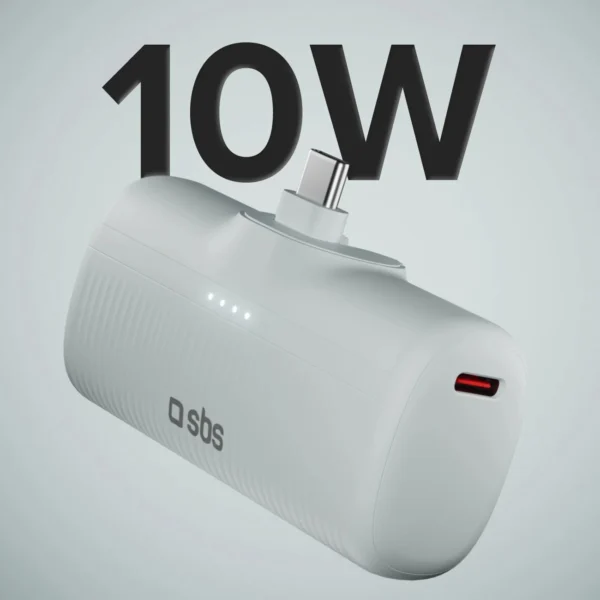SBS EcoPower 5000 mAh 10W Powerbank with Built-in USB-C Port - Grayeng