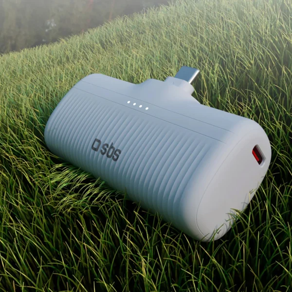 SBS EcoPower 5000 mAh 10W Powerbank with Built-in USB-C Port - Grayeng