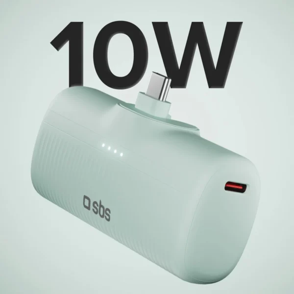 SBS EcoPower 5000 mAh 10W Powerbank with Built-in USB-C Port - Greeneng
