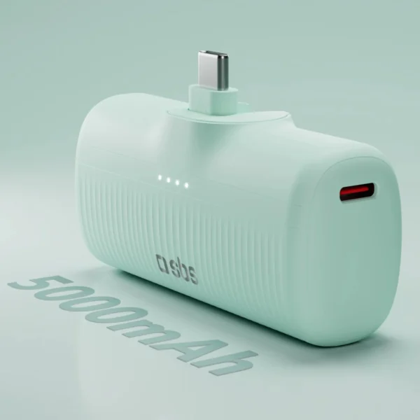 SBS EcoPower 5000 mAh 10W Powerbank with Built-in USB-C Port - Greeneng