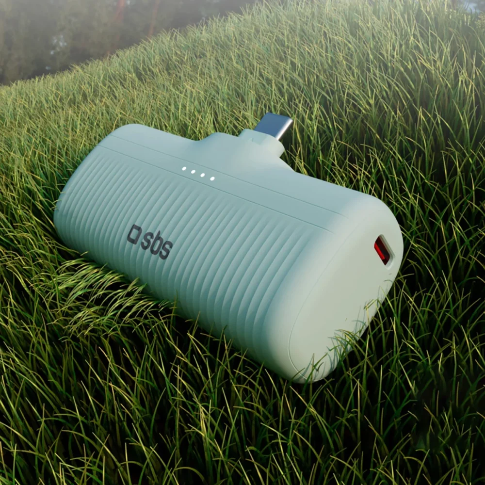 SBS EcoPower 5000 mAh 10W Powerbank with Built-in USB-C Port - Greeneng