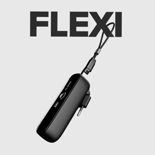 SBS Hybrid PD 20W 5000mAh Power Bank with Built-in Cable and Foldable Plug - Blackeng