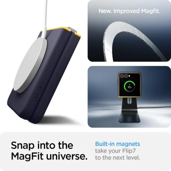 Nano Pop Mag MagSafe Case for Samsung Galaxy Z Flip 7 - Navy Blue and Yelloweng