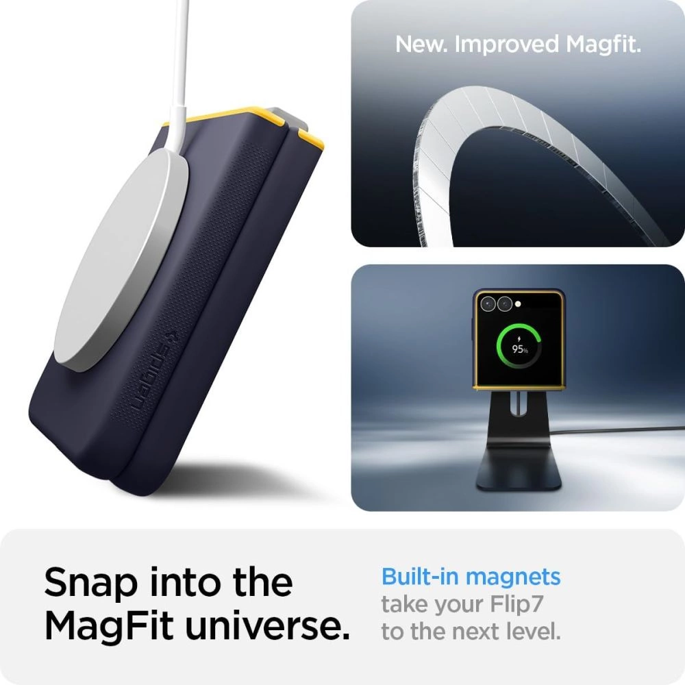Nano Pop Mag MagSafe Case for Samsung Galaxy Z Flip 7 - Navy Blue and Yelloweng