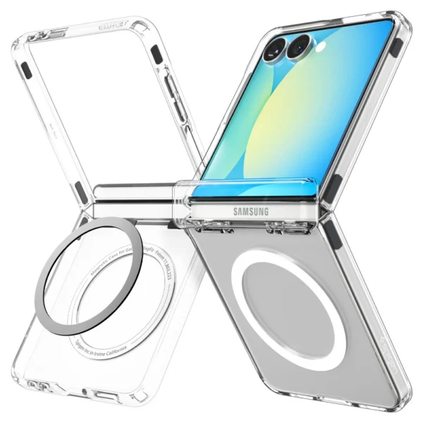Spigen Ultra Hybrid Pro Mag MagSafe Case for Samsung Galaxy Z Flip 7 - Clear and Whiteeng