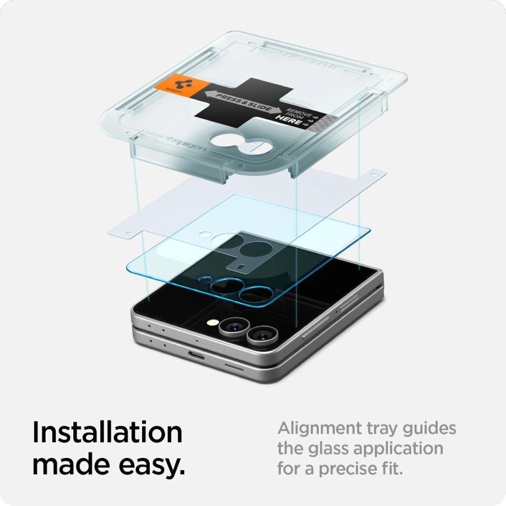 Spigen Glas.TR EZ Fit HD Tempered Glass 2-pack for Samsung Galaxy Z Flip 7 - Transparenteng
