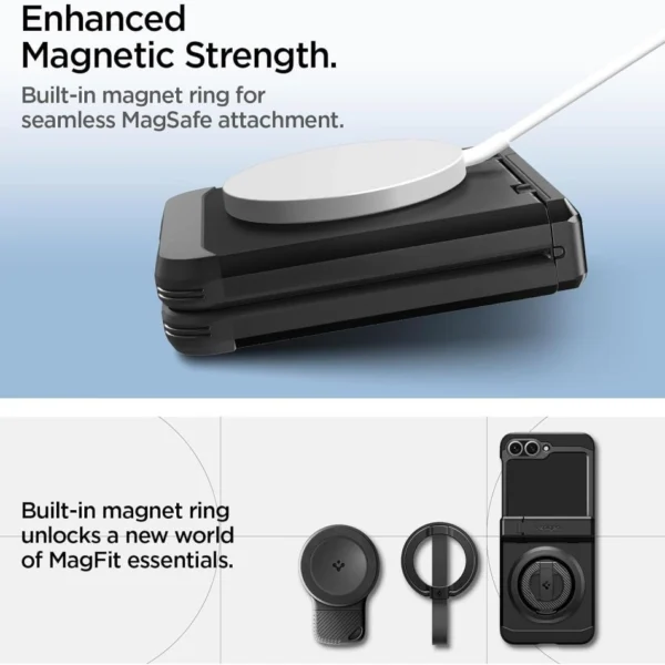 Spigen Tough Armor Pro Mag MagSafe Case for Samsung Galaxy Z Flip 6 / 7 FE - Blackeng