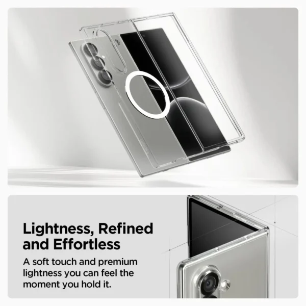 Spigen AirSkin Mag MagSafe Case for Samsung Galaxy Z Fold 7 - Clear and Whiteeng
