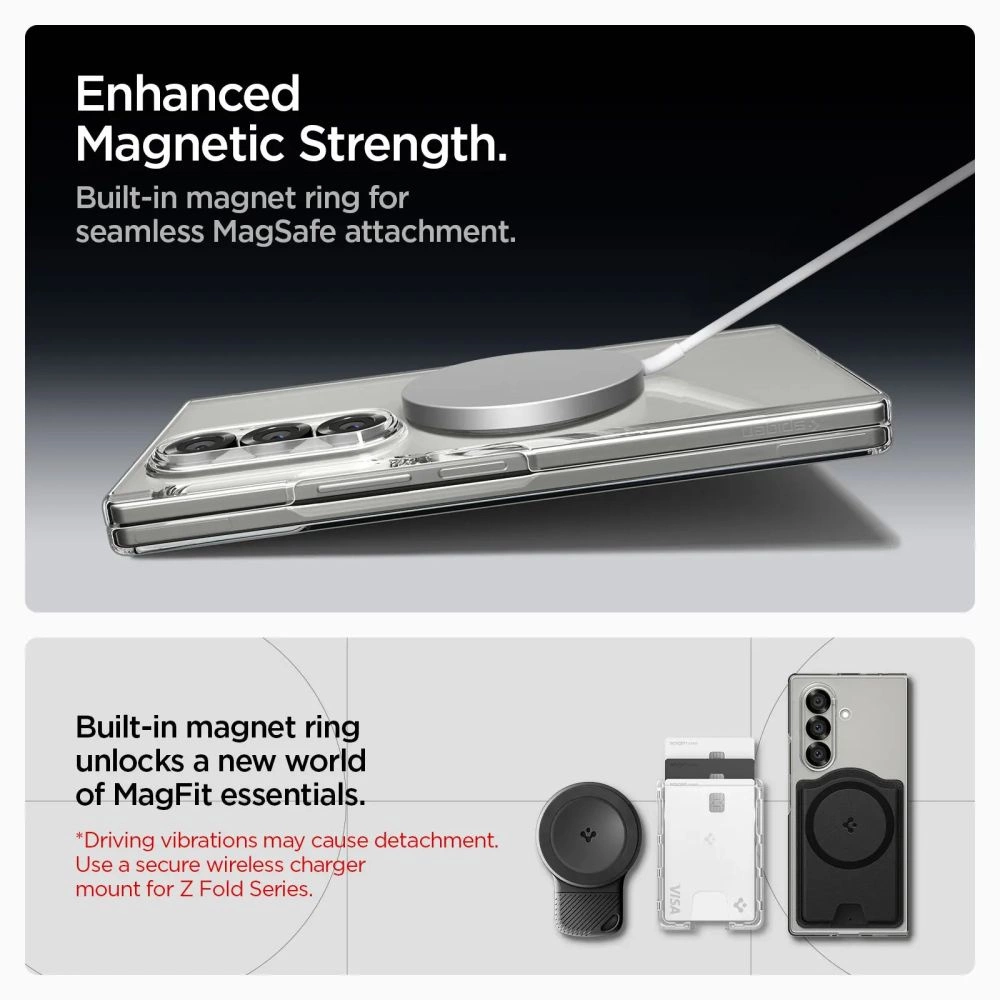 Spigen AirSkin Mag MagSafe Case for Samsung Galaxy Z Fold 7 - Clear and Whiteeng