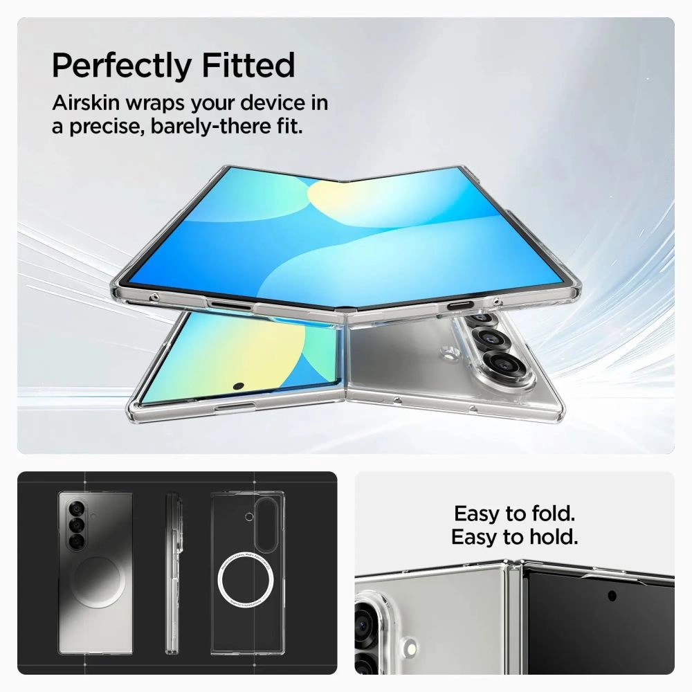 Spigen AirSkin Mag MagSafe Case for Samsung Galaxy Z Fold 7 - Clear and Whiteeng