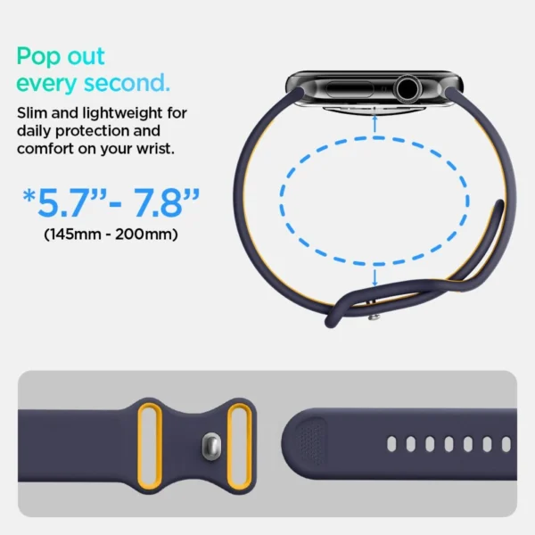 Spigen Nano Pop Strap for Apple Watch 44 / 45 / 46 / 49 mm - Navy Blue and Yelloweng